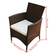 vidaXL 9 Piece Steel Large Furniture Set in Brown