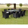 vidaXL 9 Piece Poly Rattan Garden Furniture Set in Black