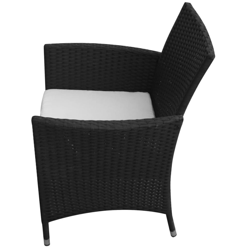 vidaXL 9 Piece Poly Rattan Garden Furniture Set in Black