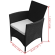 vidaXL 9 Piece Poly Rattan Garden Furniture Set in Black