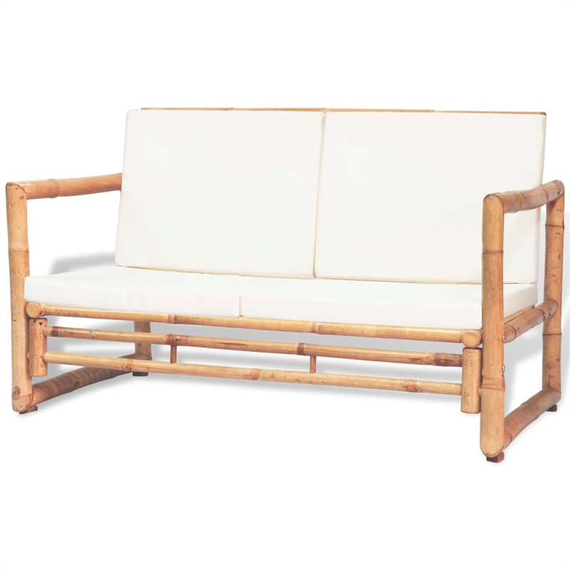 vidaXL 4 Piece Bamboo Medium Sofa Set in Brown
