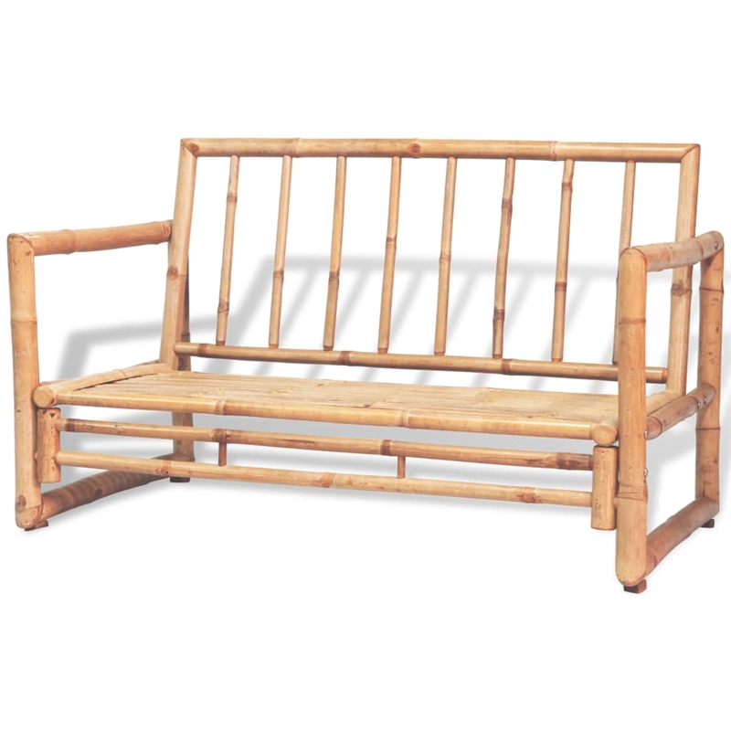 vidaXL 4 Piece Bamboo Medium Sofa Set in Brown