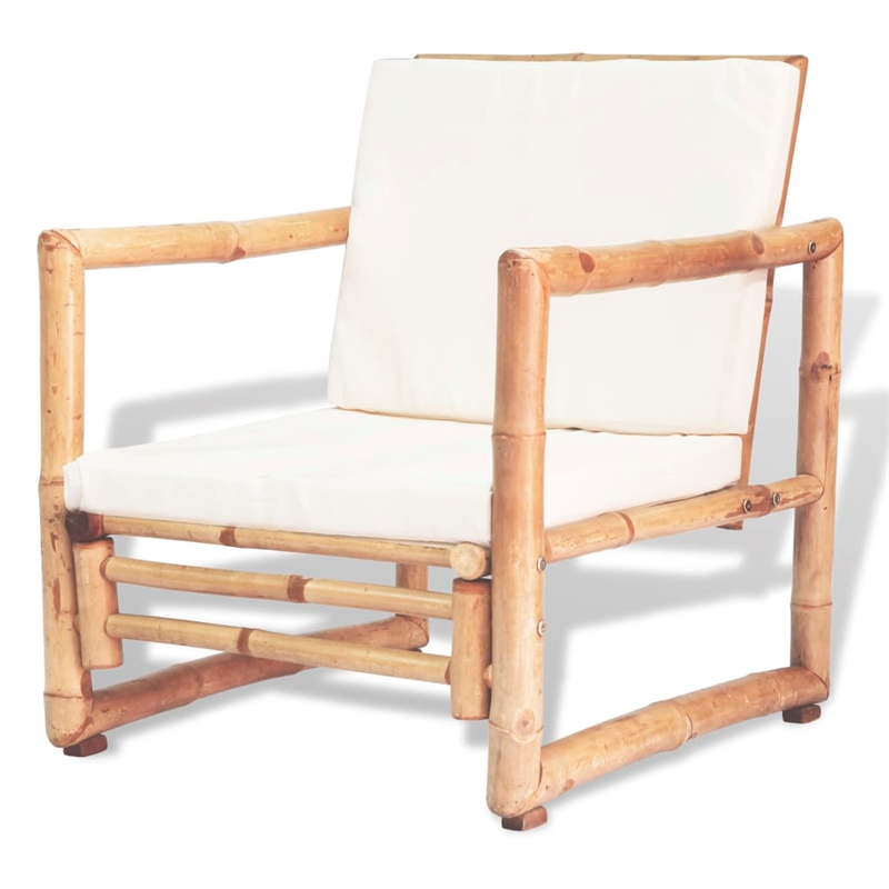 vidaXL 4 Piece Bamboo Medium Sofa Set in Brown