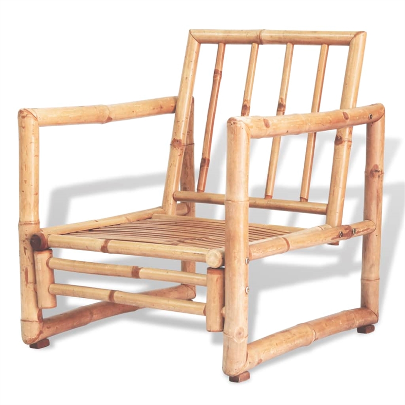 vidaXL 4 Piece Bamboo Medium Sofa Set in Brown