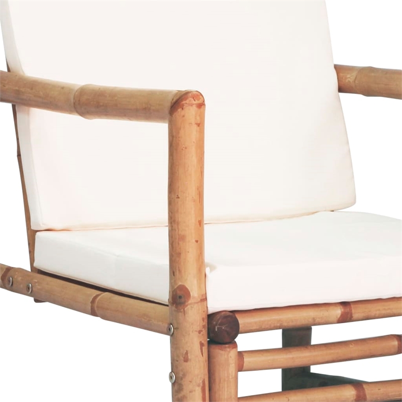 vidaXL 4 Piece Bamboo Medium Sofa Set in Brown