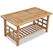 vidaXL 4 Piece Bamboo Medium Sofa Set in Brown