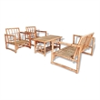 vidaXL 4 Piece Bamboo Medium Sofa Set in Brown