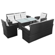 vidaXL 5 Piece Steel Sofa Set in Black/White/Cream