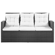 vidaXL 5 Piece Steel Sofa Set in Black/White/Cream