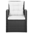 vidaXL 5 Piece Steel Sofa Set in Black/White/Cream