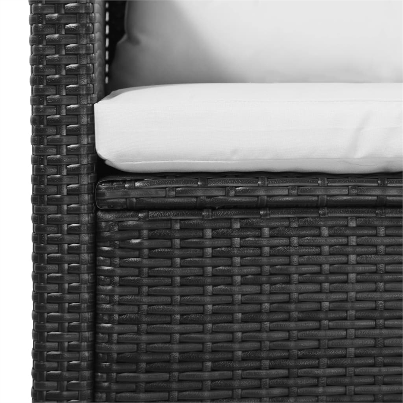 vidaXL 5 Piece Steel Sofa Set in Black/White/Cream