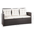 vidaXL 5 Piece Steel Sofa Set in Brown/Cream