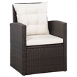 vidaXL 5 Piece Steel Sofa Set in Brown/Cream