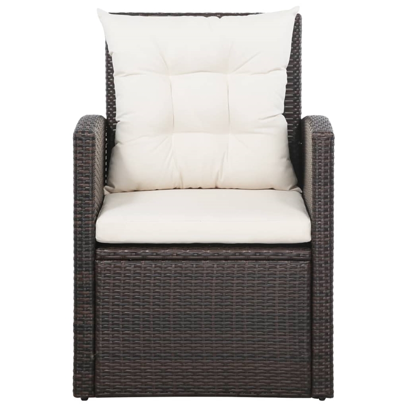 vidaXL 5 Piece Steel Sofa Set in Brown/Cream