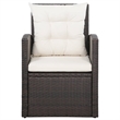 vidaXL 5 Piece Steel Sofa Set in Brown/Cream