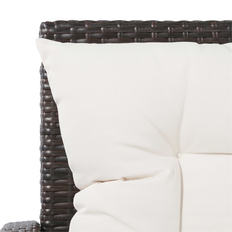 vidaXL 5 Piece Steel Sofa Set in Brown/Cream