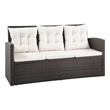 vidaXL 5 Piece Steel Sofa Set in Brown/Cream
