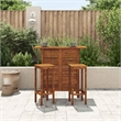 vidaXL Solid Acacia Wood Small Bar Set in Brown
