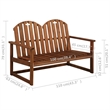 vidaXL 4 Piece Solid Acacia Wood Medium Sofa Set in Brown