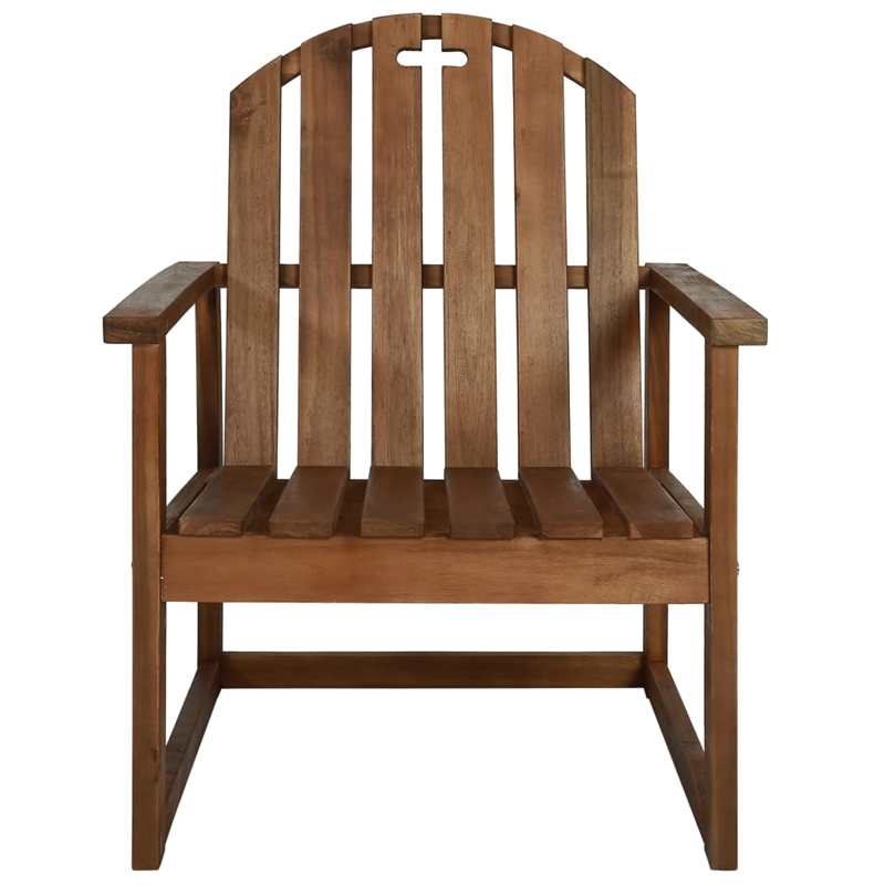 vidaXL 4 Piece Solid Acacia Wood Medium Sofa Set in Brown