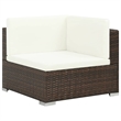 vidaXL 6 Piece Small Patio Sofa Set in White/Brown/Cream