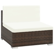 vidaXL 6 Piece Small Patio Sofa Set in White/Brown/Cream