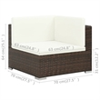 vidaXL 6 Piece Small Patio Sofa Set in White/Brown/Cream