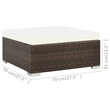vidaXL 6 Piece Small Patio Sofa Set in White/Brown/Cream