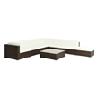 vidaXL Poly Rattan Patio Sofa Set in Brown