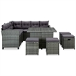 vidaXL 6 Piece Steel Garden Lounge Set in Gray