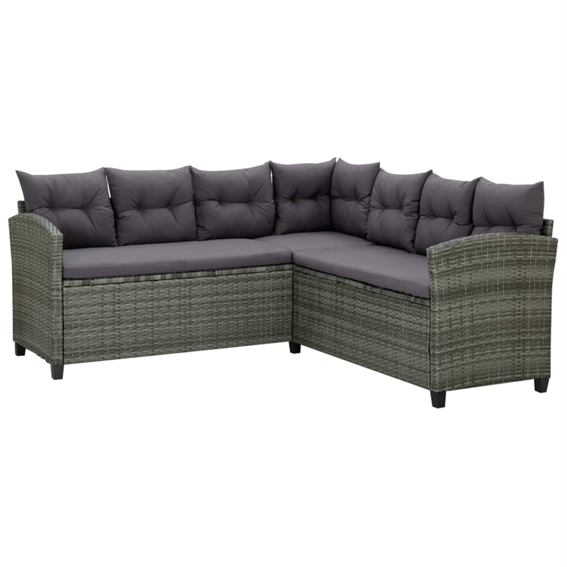 vidaXL 6 Piece Steel Garden Lounge Set in Gray