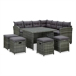 vidaXL 6 Piece Steel Garden Lounge Set in Gray