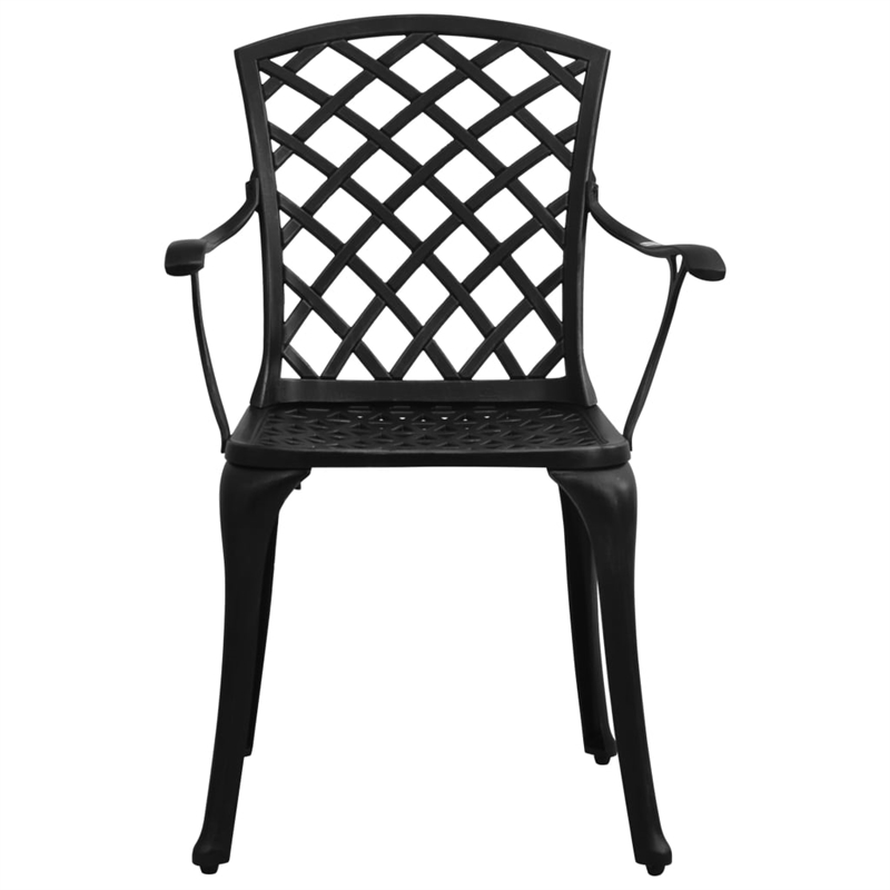 vidaXL 3 Piece Aluminum Small Bistro Set in Black