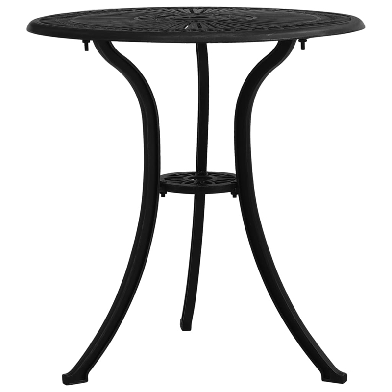 vidaXL 3 Piece Aluminum Small Bistro Set in Black