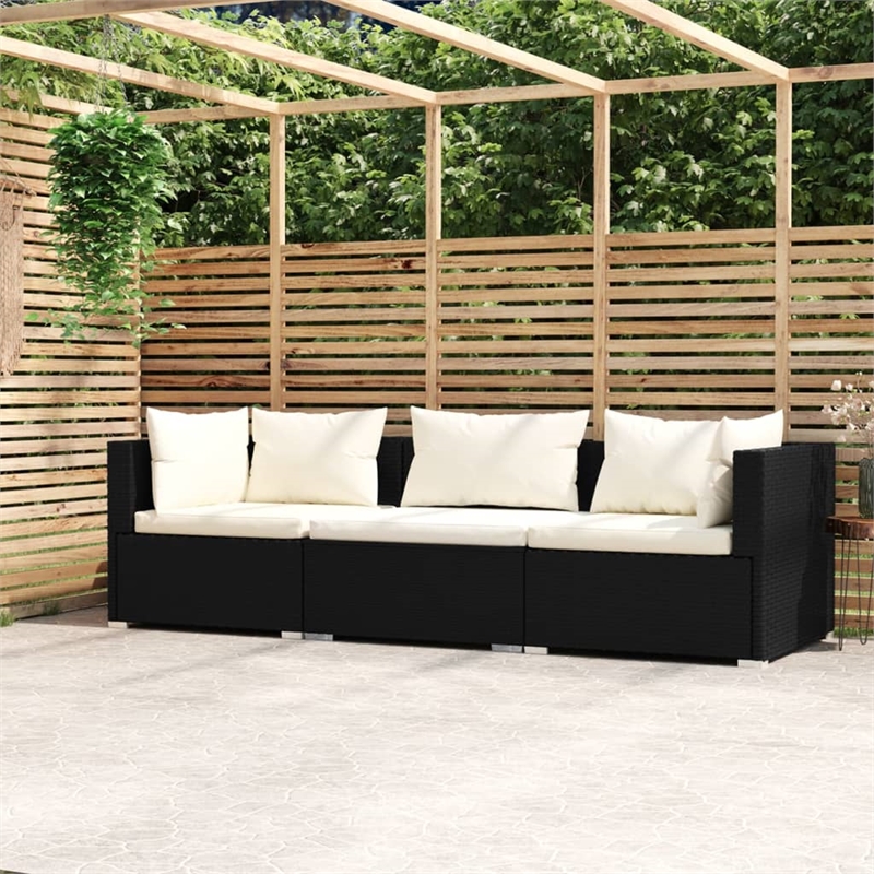 vidaXL Steel Garden Sofa in Black