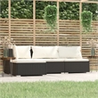 vidaXL 4 Piece Poly Rattan Garden Lounge Set in Black
