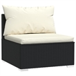 vidaXL 4 Piece Poly Rattan Garden Lounge Set in Black