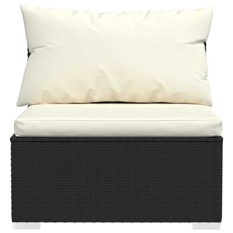 vidaXL 4 Piece Poly Rattan Garden Lounge Set in Black