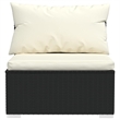vidaXL 4 Piece Poly Rattan Garden Lounge Set in Black