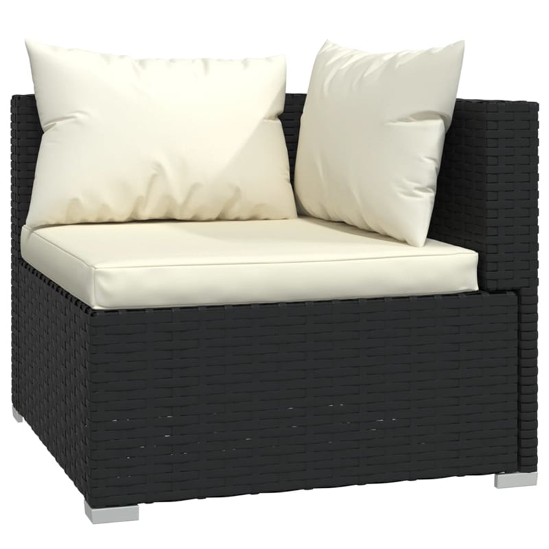 vidaXL 4 Piece Poly Rattan Garden Lounge Set in Black