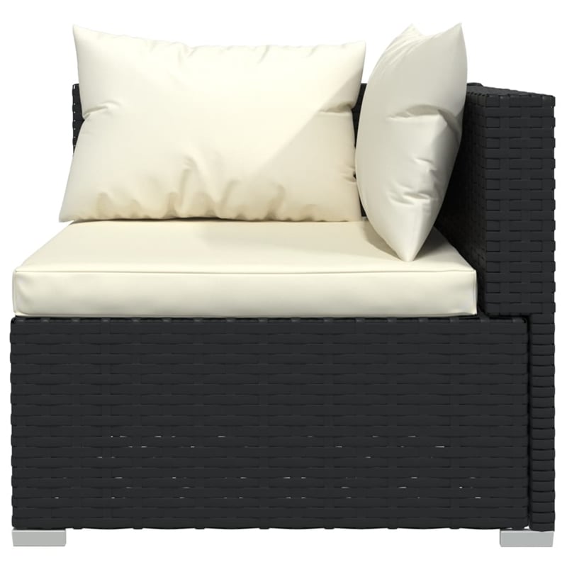 vidaXL 4 Piece Poly Rattan Garden Lounge Set in Black