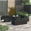 vidaXL 10 Piece Steel Garden Lounge Set in Black
