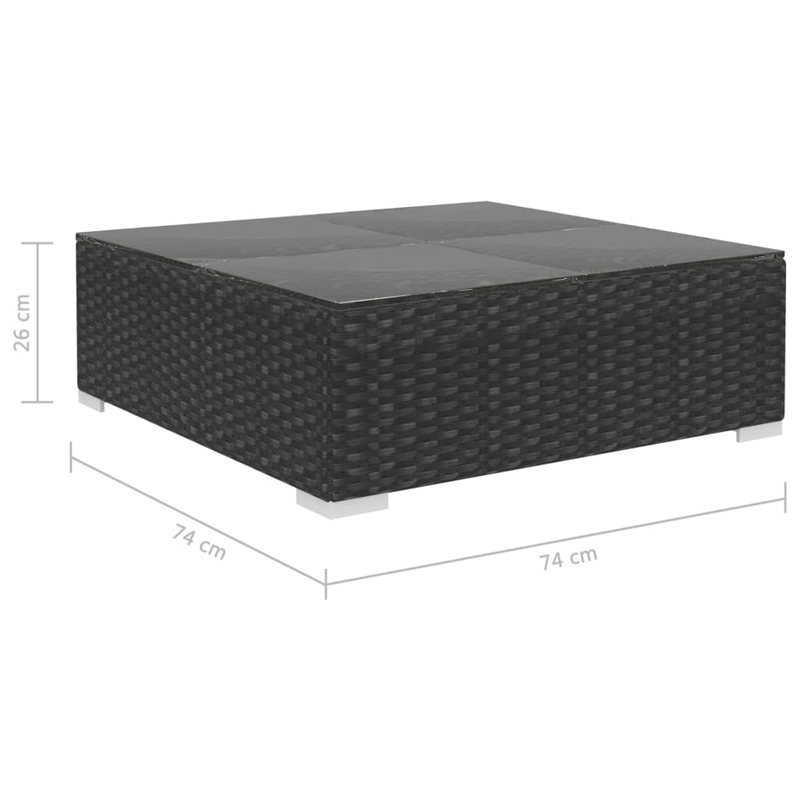 vidaXL 10 Piece Steel Garden Lounge Set in Black