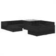 vidaXL 10 Piece Steel Garden Lounge Set in Black