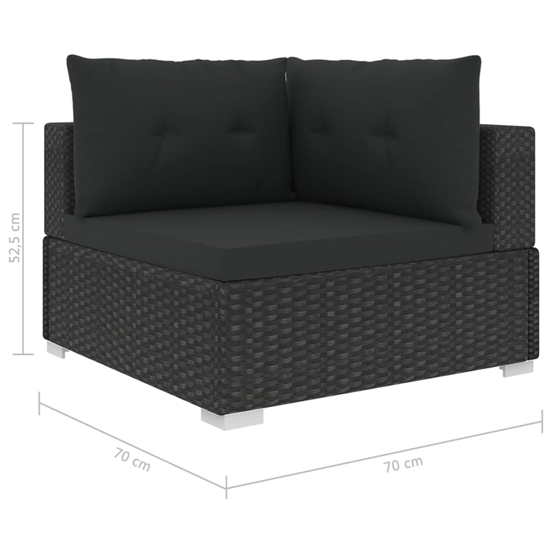 vidaXL 10 Piece Steel Garden Lounge Set in Black