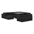 vidaXL 10 Piece Steel Garden Lounge Set in Black
