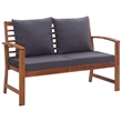 vidaXL 4 Piece Solid Acacia Wood Sofa Set in Gray