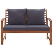 vidaXL 4 Piece Solid Acacia Wood Sofa Set in Gray