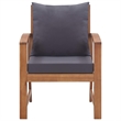 vidaXL 4 Piece Solid Acacia Wood Sofa Set in Gray