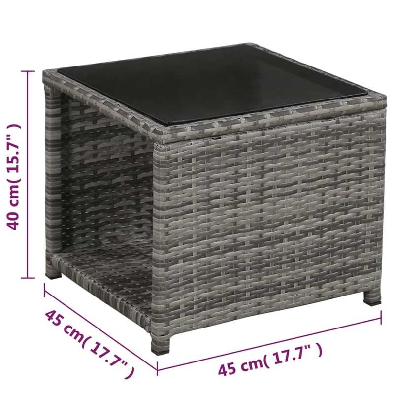 vidaXL 3 Piece Steel Bistro Set in Gray
